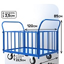 Платформенная тележка Промышленник 1200х600 ПБ-6.12 160 мм с трубчатыми бортами фото 2