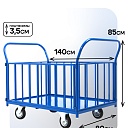 Платформенная тележка Промышленник 1400х800 ПБ-8.14 200 мм с трубчатыми бортами фото 2