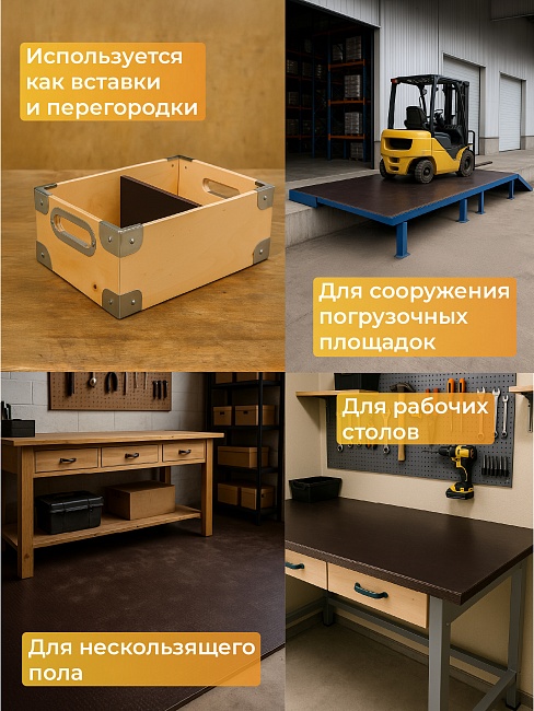 Фанера ламинированная TeaM 1500х290х12мм, береза, упаковка 5 шт фото 5