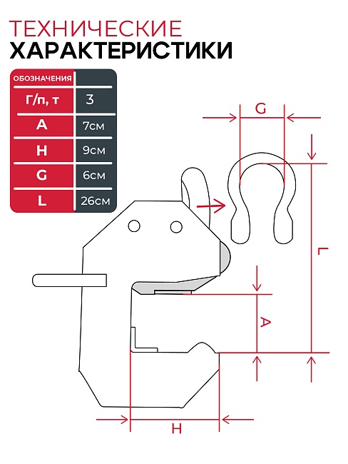 Захват монтажный Промышленник широкий оцинкованный 3,0 т упаковка 2 шт. фото 6