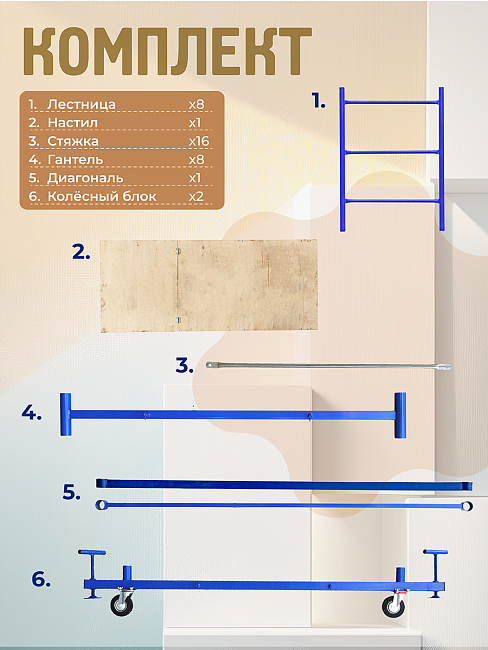 Вышка-тура  Промышленник ВСП Пром 0.7х1.6, 5.2 м фото 3