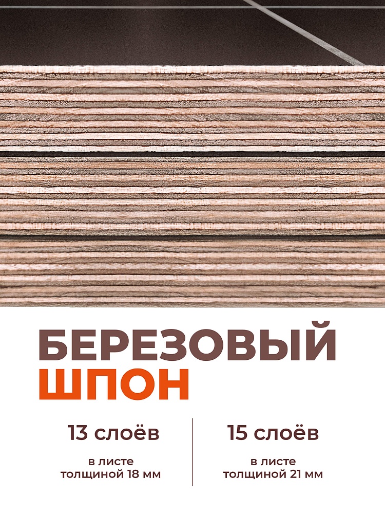 Фанера ламинированная TeaM GRID 2440х610х18мм, береза, сорт 1/1 фото 2