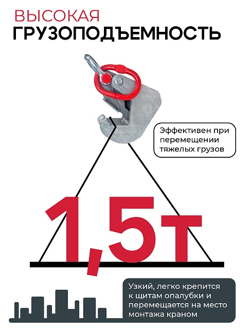 Захват монтажный Промышленник оцинкованный 1,5 т упаковка 2 шт. фото 4