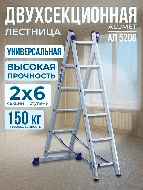 Лестница двухсекционная Alumet Ал 5206 фото 1