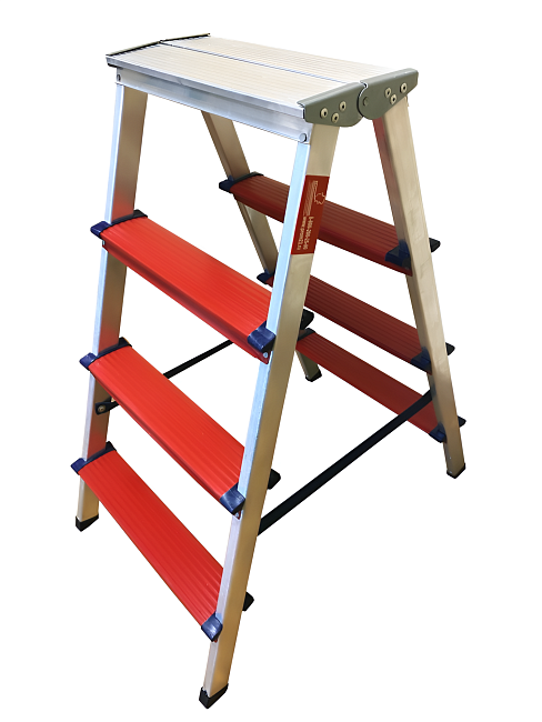 Двухсторонняя алюминиевая комбинированная стремянка  TeaM 4x4 фото 1