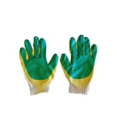 Купить Перчатки рабочие строительные с двойным латексным обливом, зеленые