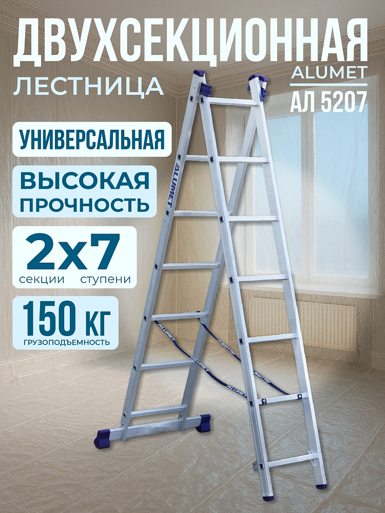 Лестница двухсекционная Alumet Ал 5207 фото 1