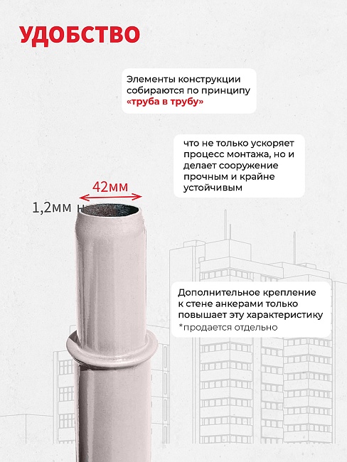 Леса строительные рамные ЛРСП 30 комплект 5x4 м фото 3